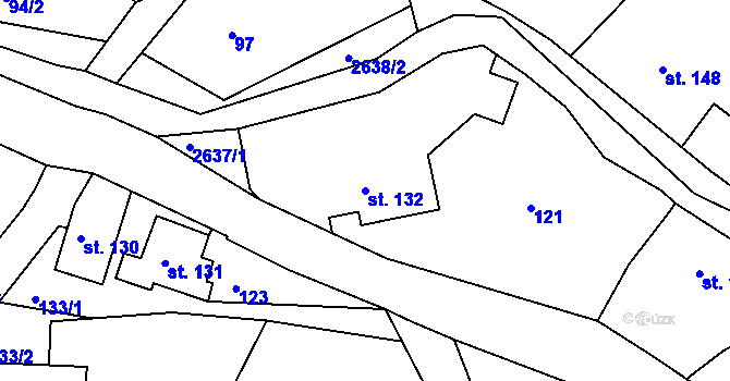 Parcela st. 132 v KÚ Velká Bukovina, Katastrální mapa