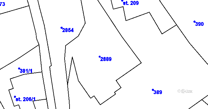 Parcela st. 207 v KÚ Velká Bukovina, Katastrální mapa