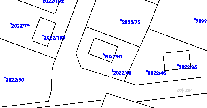 Parcela st. 2022/81 v KÚ Velká Bystřice, Katastrální mapa