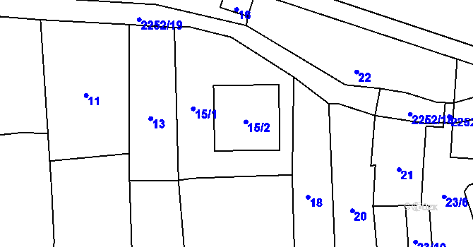 Parcela st. 15 v KÚ Velká Bystřice, Katastrální mapa