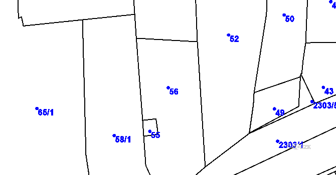 Parcela st. 56 v KÚ Velká Bystřice, Katastrální mapa