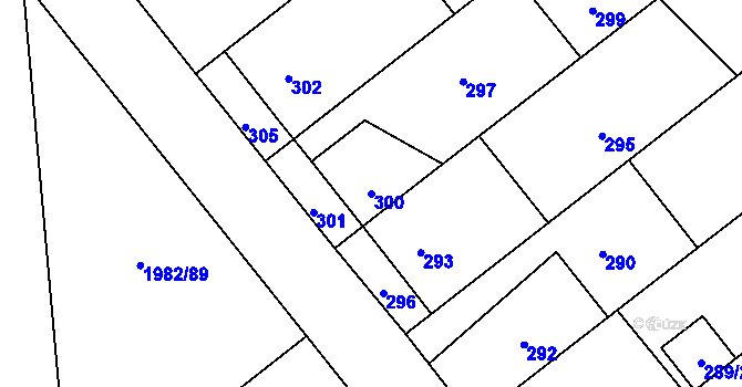 Parcela st. 300 v KÚ Velká Bystřice, Katastrální mapa