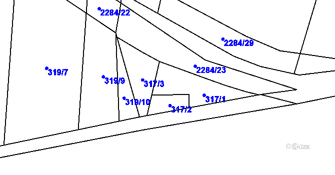 Parcela st. 317 v KÚ Velká Bystřice, Katastrální mapa