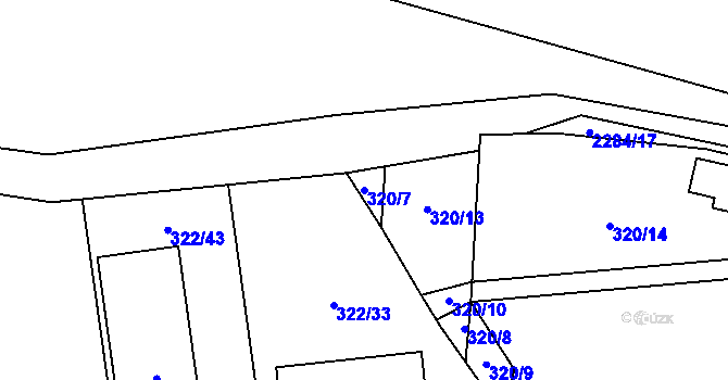 Parcela st. 320/7 v KÚ Velká Bystřice, Katastrální mapa
