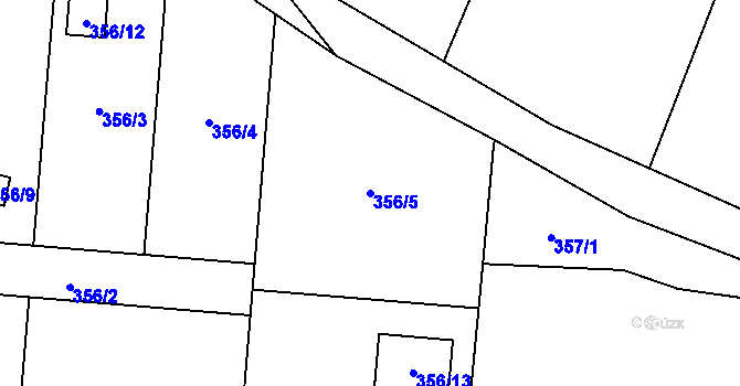 Parcela st. 356/5 v KÚ Velká Bystřice, Katastrální mapa