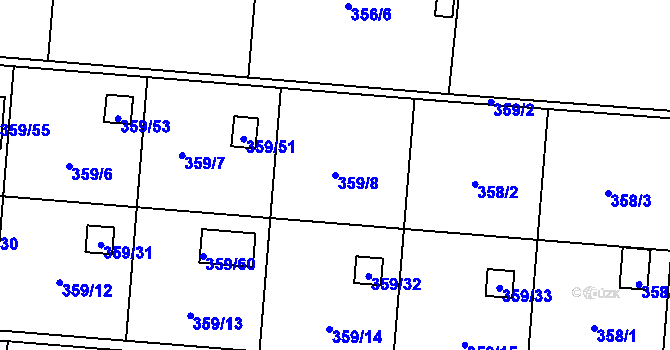 Parcela st. 359/8 v KÚ Velká Bystřice, Katastrální mapa