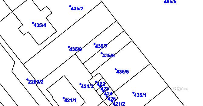 Parcela st. 435/6 v KÚ Velká Bystřice, Katastrální mapa