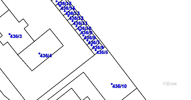 Parcela st. 436/5 v KÚ Velká Bystřice, Katastrální mapa