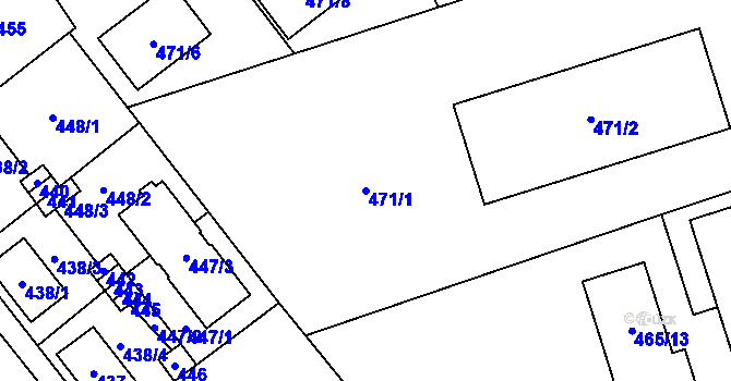 Parcela st. 471/1 v KÚ Velká Bystřice, Katastrální mapa