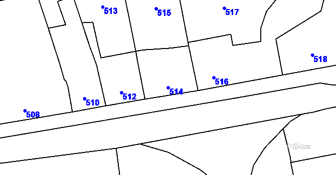 Parcela st. 514 v KÚ Velká Bystřice, Katastrální mapa
