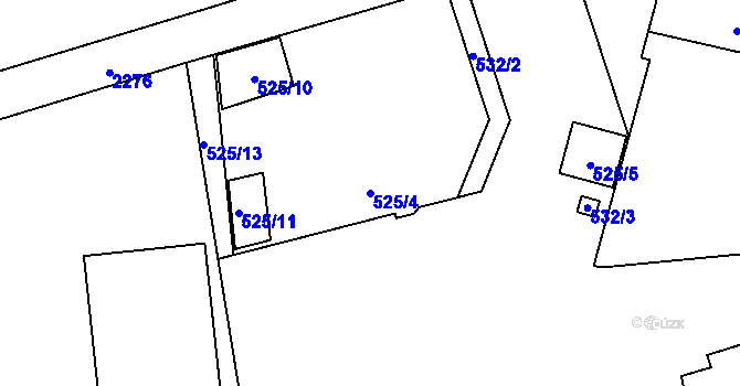Parcela st. 525/4 v KÚ Velká Bystřice, Katastrální mapa