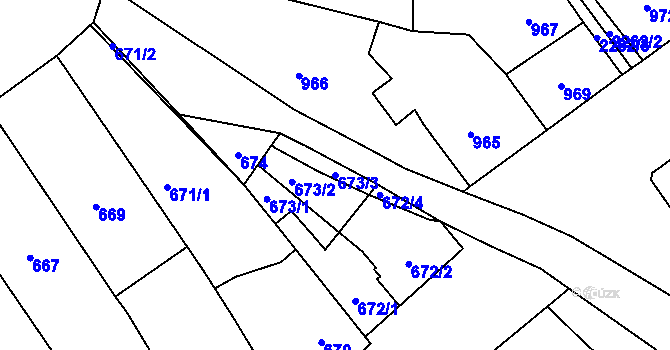 Parcela st. 673/3 v KÚ Velká Bystřice, Katastrální mapa