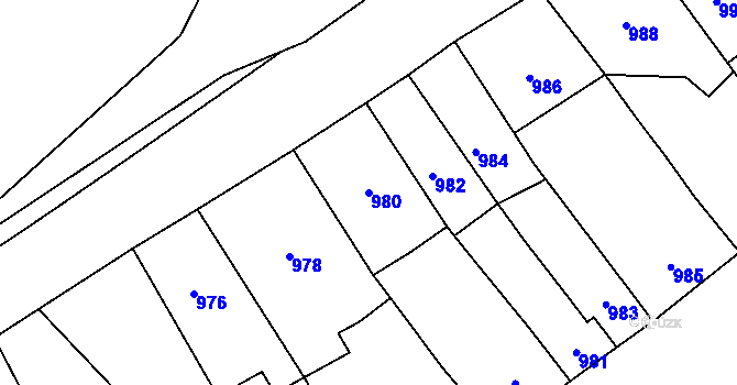 Parcela st. 980 v KÚ Velká Bystřice, Katastrální mapa