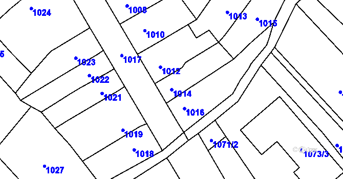 Parcela st. 1014 v KÚ Velká Bystřice, Katastrální mapa