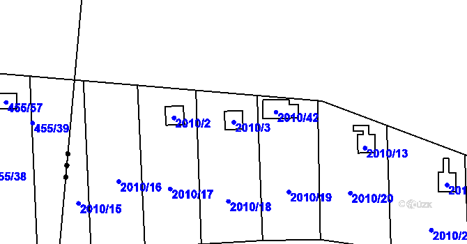 Parcela st. 2010/3 v KÚ Velká Bystřice, Katastrální mapa