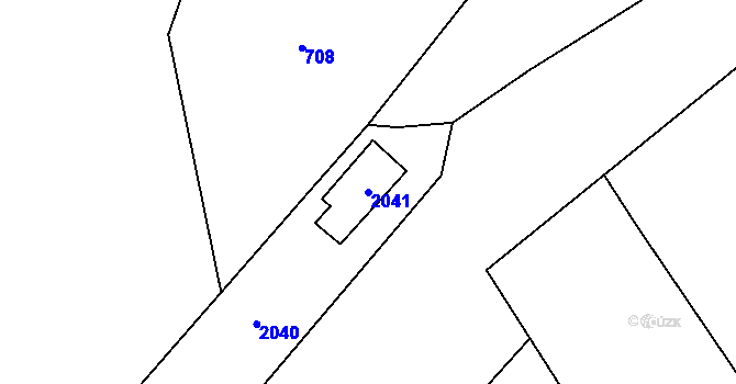 Parcela st. 2041 v KÚ Velká Bystřice, Katastrální mapa