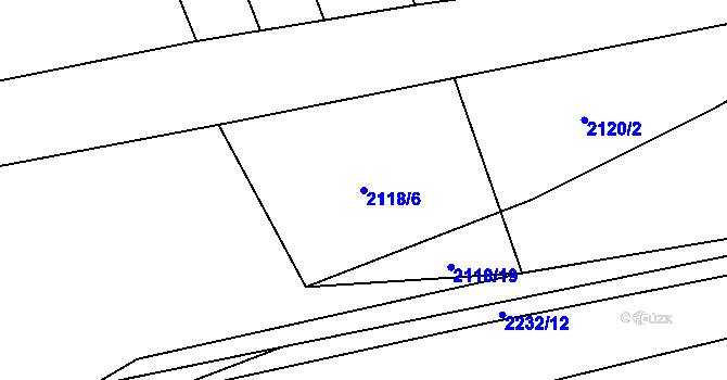 Parcela st. 2118/6 v KÚ Velká Bystřice, Katastrální mapa