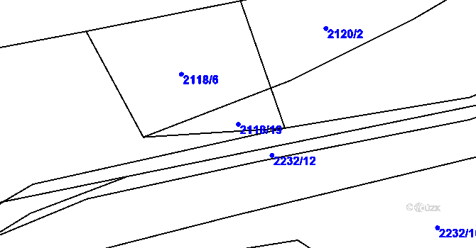 Parcela st. 2118/19 v KÚ Velká Bystřice, Katastrální mapa