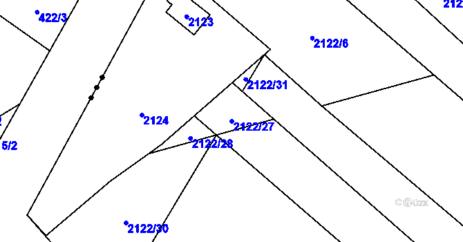 Parcela st. 2122/27 v KÚ Velká Bystřice, Katastrální mapa