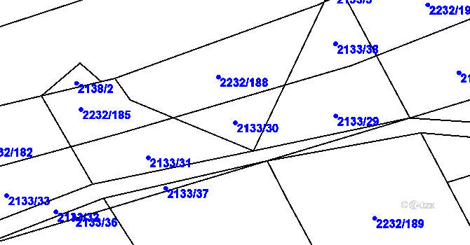 Parcela st. 2133/30 v KÚ Velká Bystřice, Katastrální mapa