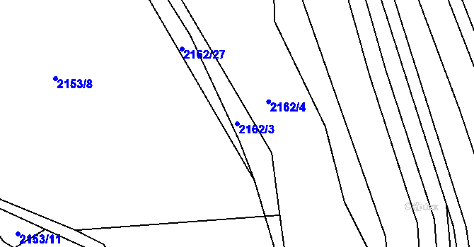 Parcela st. 2162/3 v KÚ Velká Bystřice, Katastrální mapa