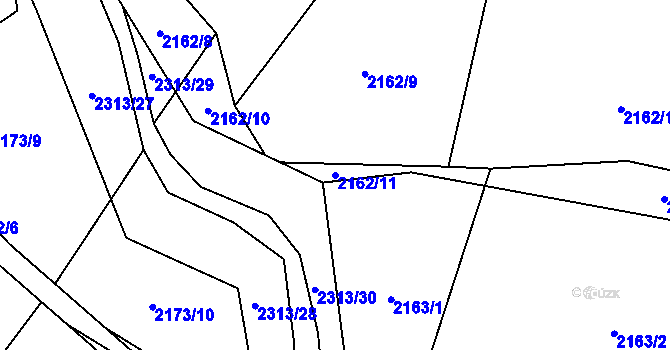 Parcela st. 2162/11 v KÚ Velká Bystřice, Katastrální mapa