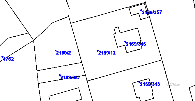 Parcela st. 2169/12 v KÚ Velká Bystřice, Katastrální mapa