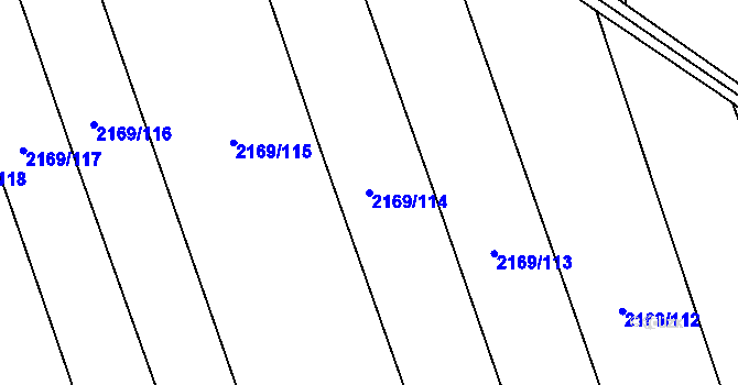 Parcela st. 2169/114 v KÚ Velká Bystřice, Katastrální mapa
