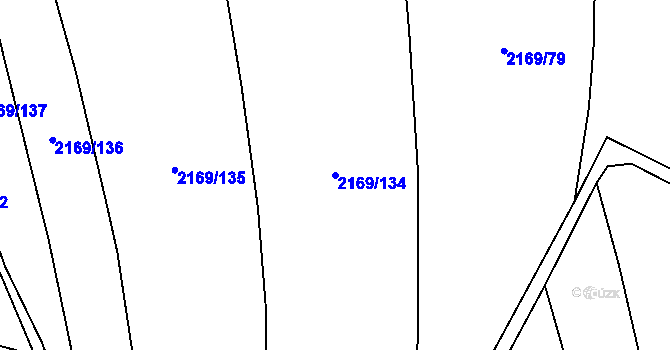 Parcela st. 2169/134 v KÚ Velká Bystřice, Katastrální mapa