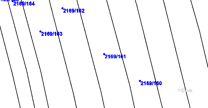Parcela st. 2169/161 v KÚ Velká Bystřice, Katastrální mapa