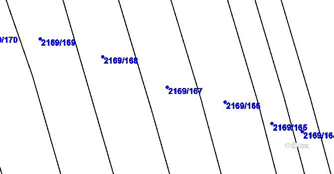 Parcela st. 2169/167 v KÚ Velká Bystřice, Katastrální mapa