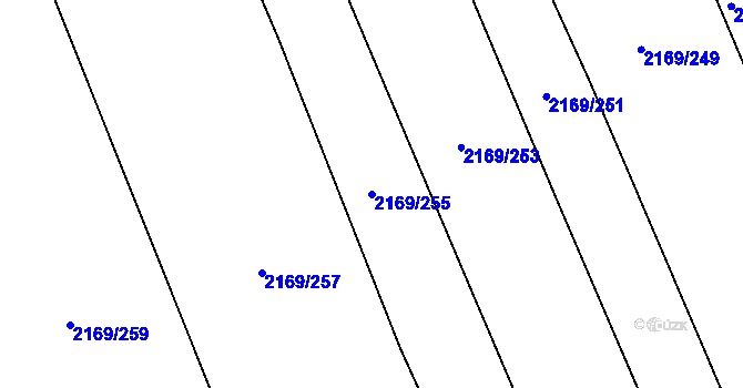 Parcela st. 2169/255 v KÚ Velká Bystřice, Katastrální mapa
