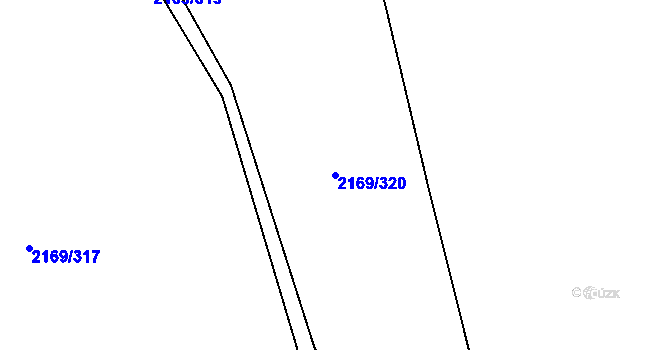 Parcela st. 2169/320 v KÚ Velká Bystřice, Katastrální mapa