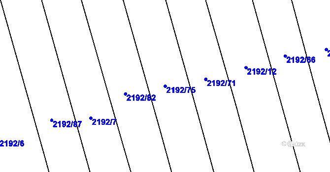 Parcela st. 2192/75 v KÚ Velká Bystřice, Katastrální mapa