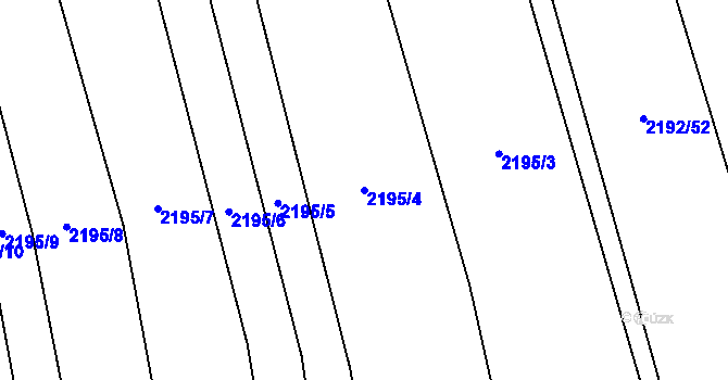 Parcela st. 2195/4 v KÚ Velká Bystřice, Katastrální mapa