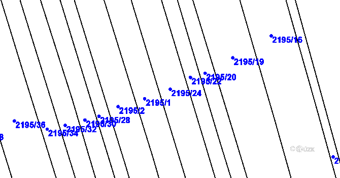 Parcela st. 2195/24 v KÚ Velká Bystřice, Katastrální mapa
