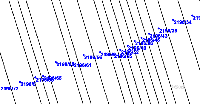Parcela st. 2196/2 v KÚ Velká Bystřice, Katastrální mapa
