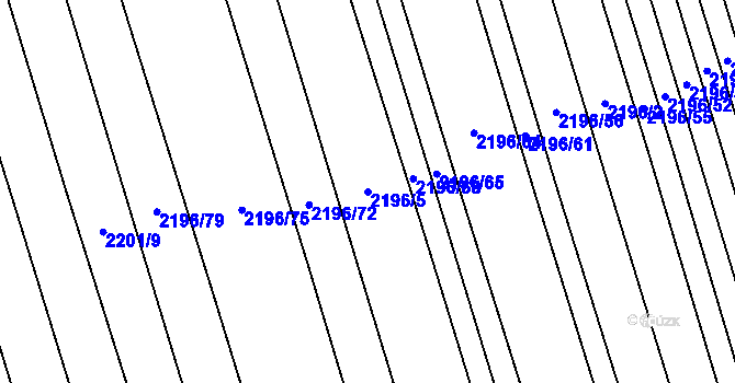Parcela st. 2196/5 v KÚ Velká Bystřice, Katastrální mapa