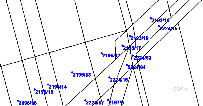 Parcela st. 2196/12 v KÚ Velká Bystřice, Katastrální mapa