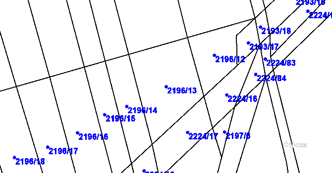 Parcela st. 2196/13 v KÚ Velká Bystřice, Katastrální mapa