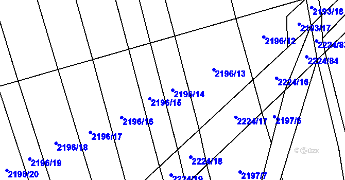 Parcela st. 2196/14 v KÚ Velká Bystřice, Katastrální mapa