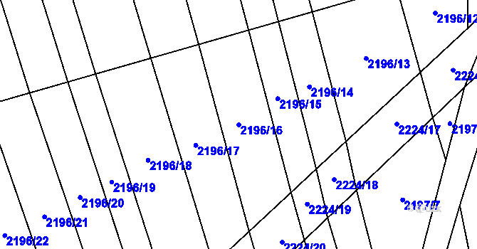 Parcela st. 2196/16 v KÚ Velká Bystřice, Katastrální mapa