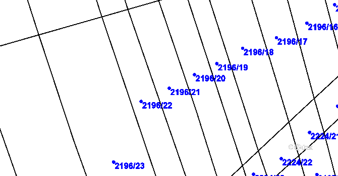 Parcela st. 2196/21 v KÚ Velká Bystřice, Katastrální mapa