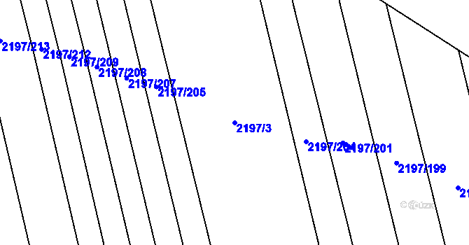 Parcela st. 2197/3 v KÚ Velká Bystřice, Katastrální mapa