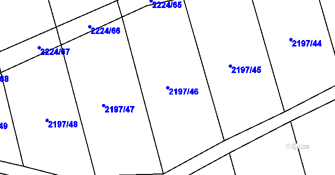 Parcela st. 2197/46 v KÚ Velká Bystřice, Katastrální mapa