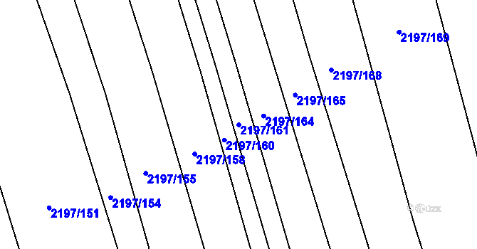 Parcela st. 2197/161 v KÚ Velká Bystřice, Katastrální mapa