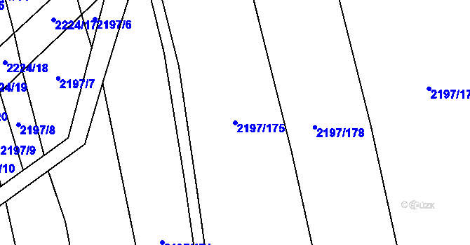 Parcela st. 2197/175 v KÚ Velká Bystřice, Katastrální mapa
