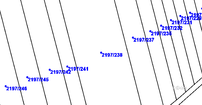 Parcela st. 2197/238 v KÚ Velká Bystřice, Katastrální mapa