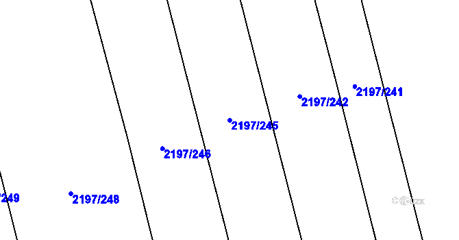 Parcela st. 2197/245 v KÚ Velká Bystřice, Katastrální mapa