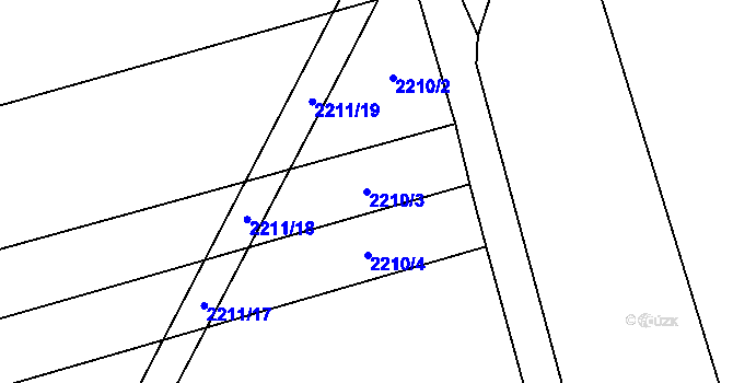 Parcela st. 2210/3 v KÚ Velká Bystřice, Katastrální mapa